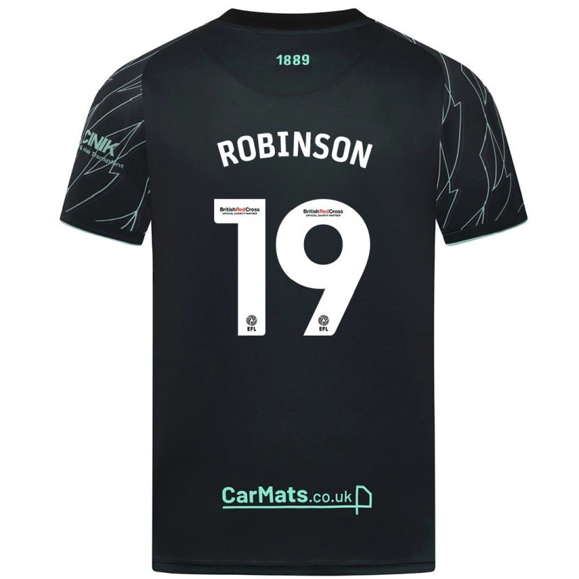 Danxen Donna Maglia Jack Robinson #19 Nero Verde Kit Gara Away 2024/25 Maglietta