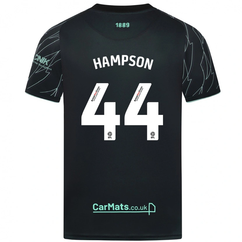 Danxen Donna Maglia Owen Hampson #44 Nero Verde Kit Gara Away 2024/25 Maglietta