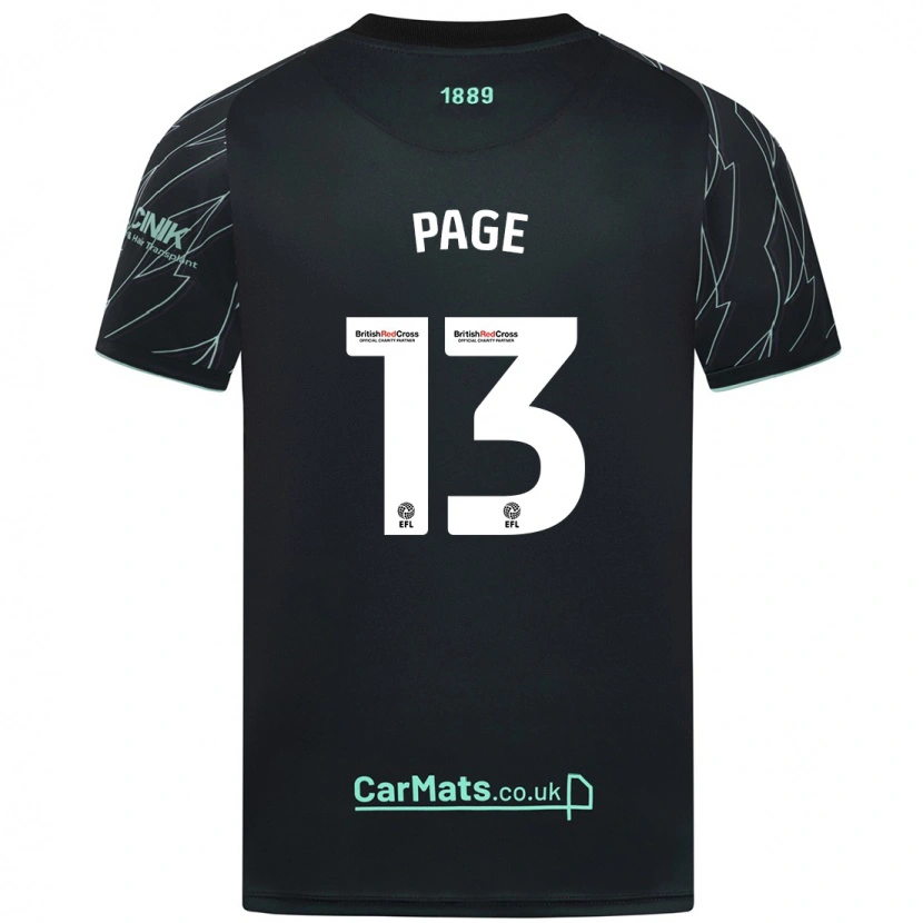 Danxen Donna Maglia Olivia Page #13 Nero Verde Kit Gara Away 2024/25 Maglietta