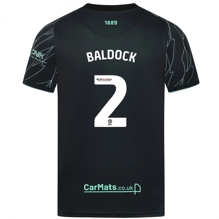 Danxen Donna Maglia George Baldock #2 Nero Verde Kit Gara Away 2024/25 Maglietta