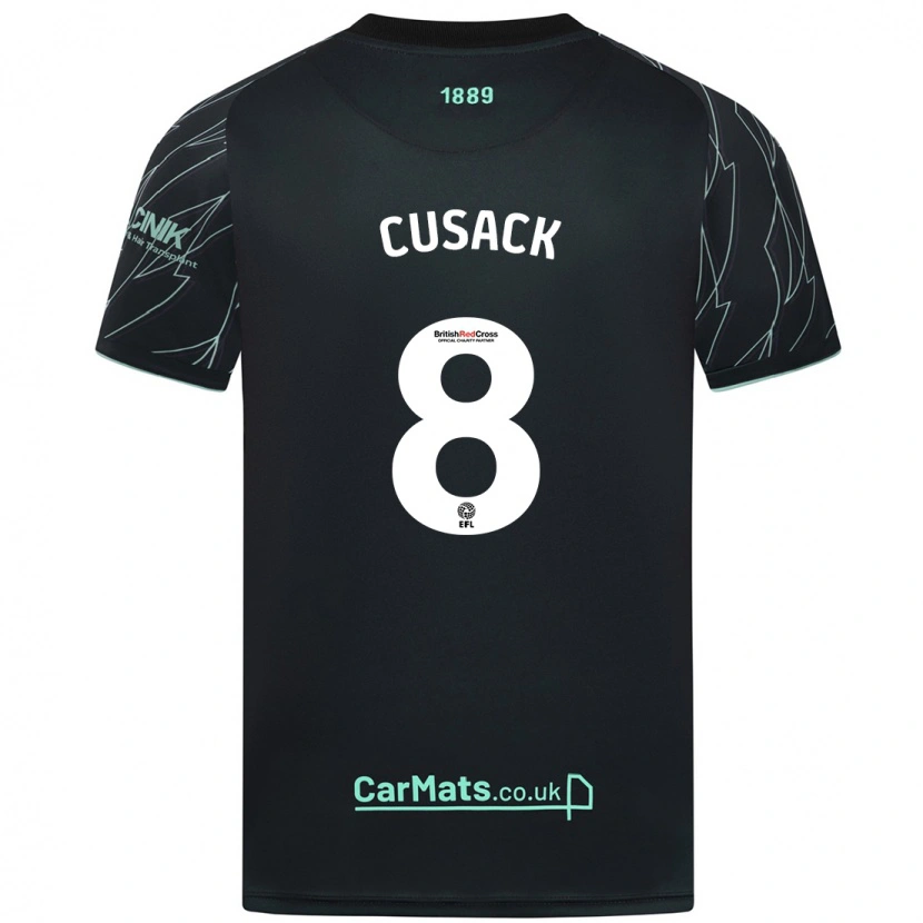 Danxen Donna Maglia Maddy Cusack † #8 Nero Verde Kit Gara Away 2024/25 Maglietta