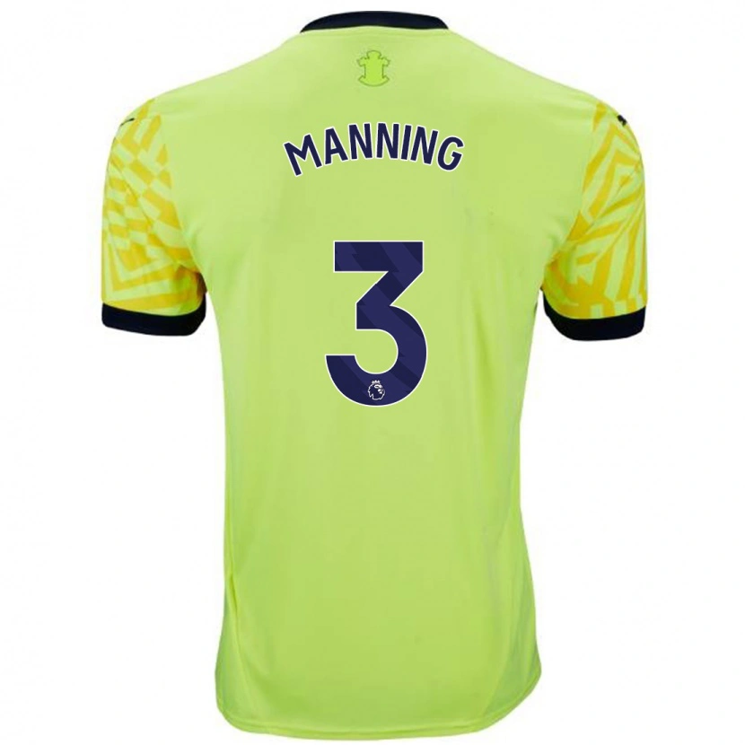 Danxen Donna Maglia Ryan Manning #3 Giallo Kit Gara Away 2024/25 Maglietta