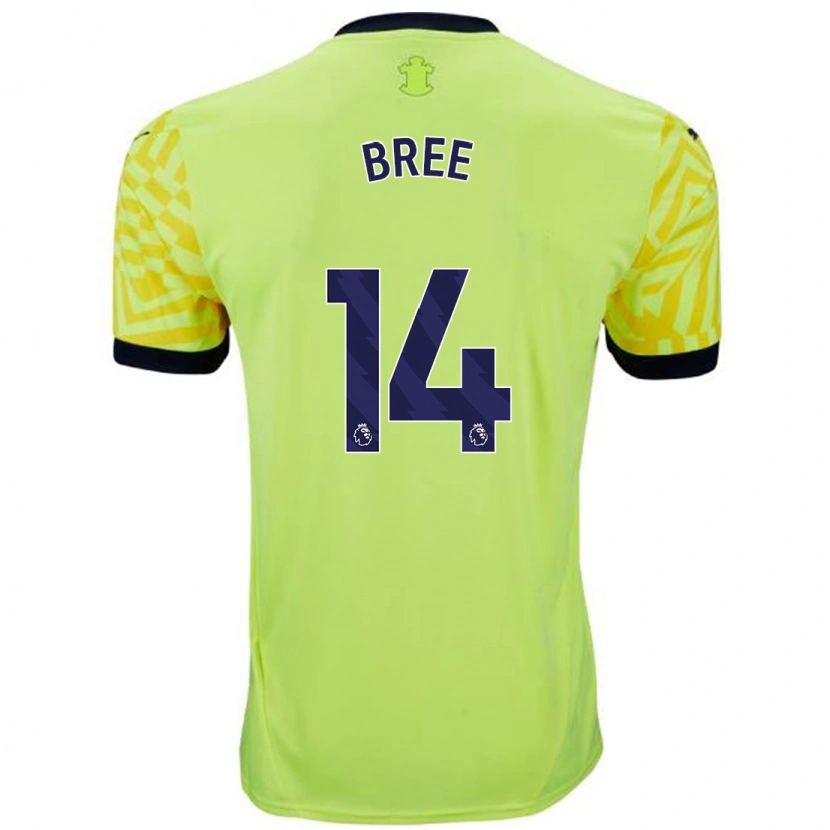 Danxen Donna Maglia James Bree #14 Giallo Kit Gara Away 2024/25 Maglietta