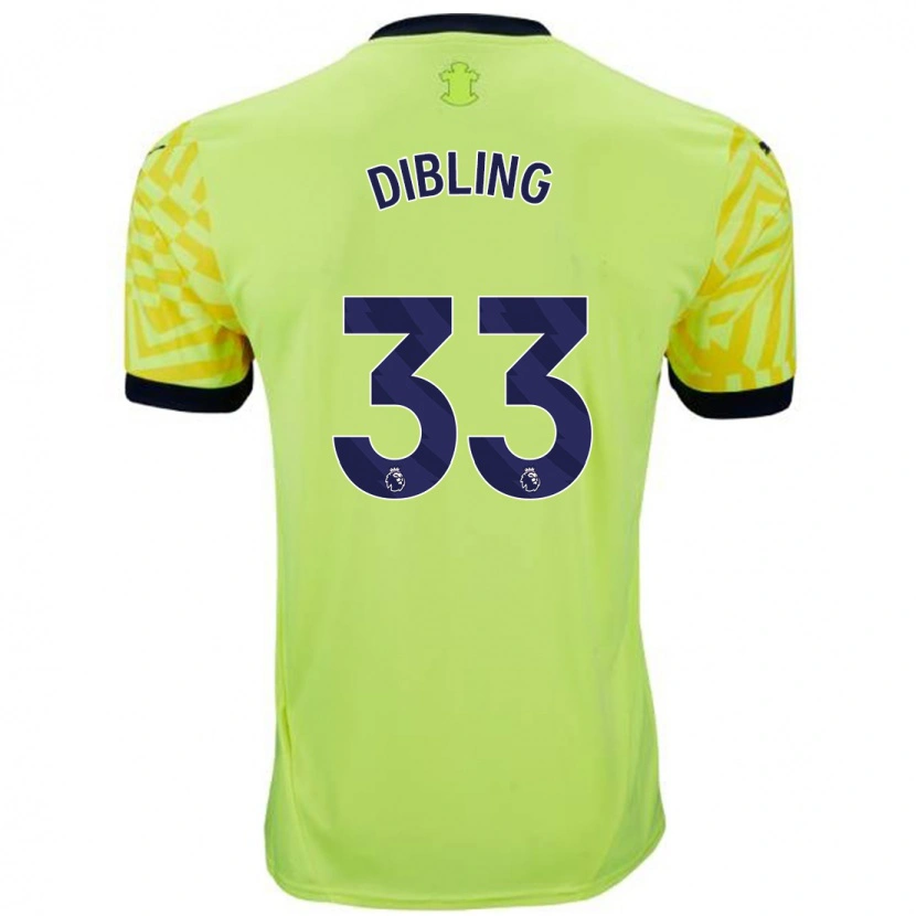 Danxen Donna Maglia Tyler Dibling #33 Giallo Kit Gara Away 2024/25 Maglietta