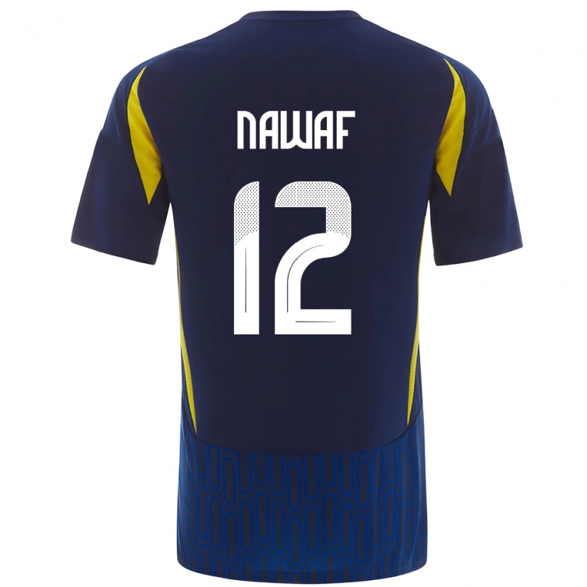 Danxen Donna Maglia Nawaf Al-Boushal #12 Blu Giallo Kit Gara Away 2024/25 Maglietta