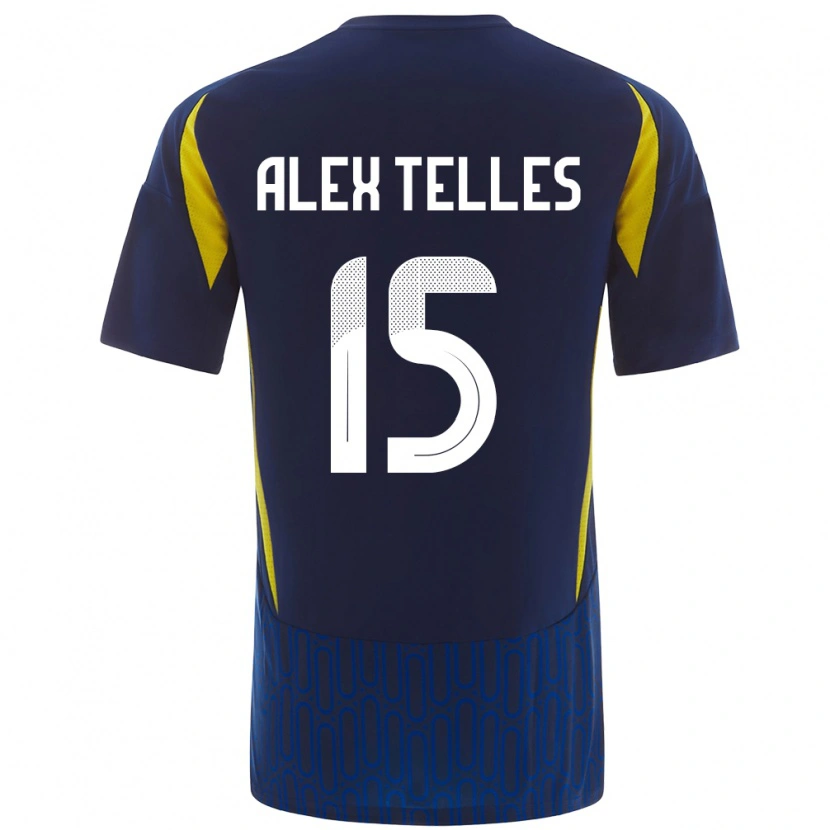 Danxen Donna Maglia Alex Telles #15 Blu Giallo Kit Gara Away 2024/25 Maglietta