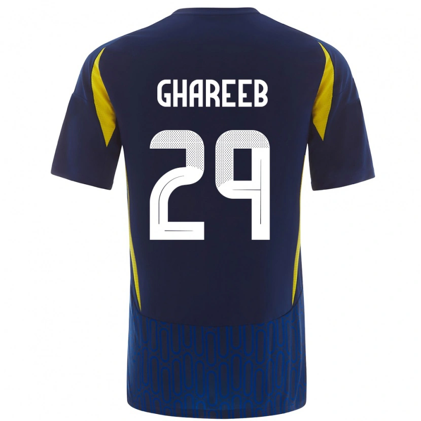 Danxen Donna Maglia Abdulrahman Ghareeb #29 Blu Giallo Kit Gara Away 2024/25 Maglietta
