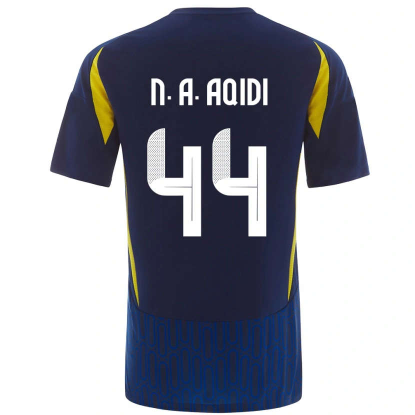 Danxen Donna Maglia Nawaf Al-Aqidi #44 Blu Giallo Kit Gara Away 2024/25 Maglietta