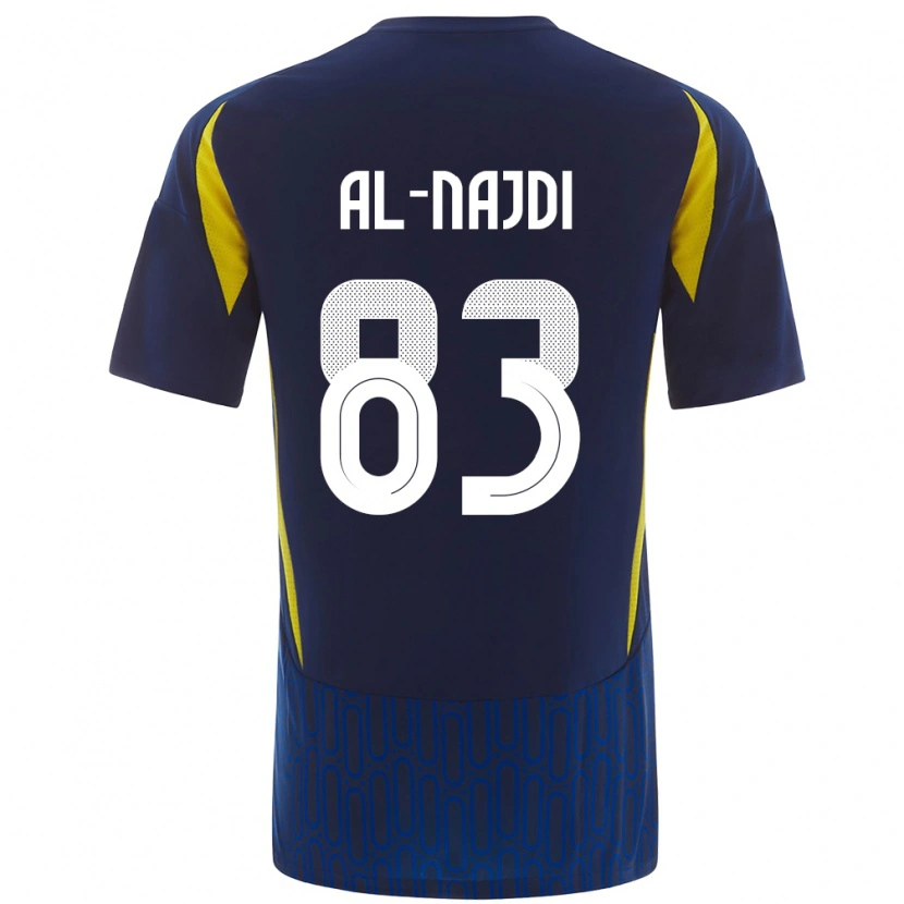 Danxen Donna Maglia Salem Al-Najdi #83 Blu Giallo Kit Gara Away 2024/25 Maglietta