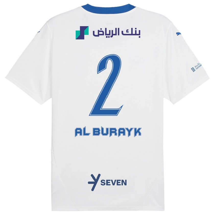 Danxen Donna Maglia Mohammed Al-Burayk #2 Bianco Blu Kit Gara Away 2024/25 Maglietta