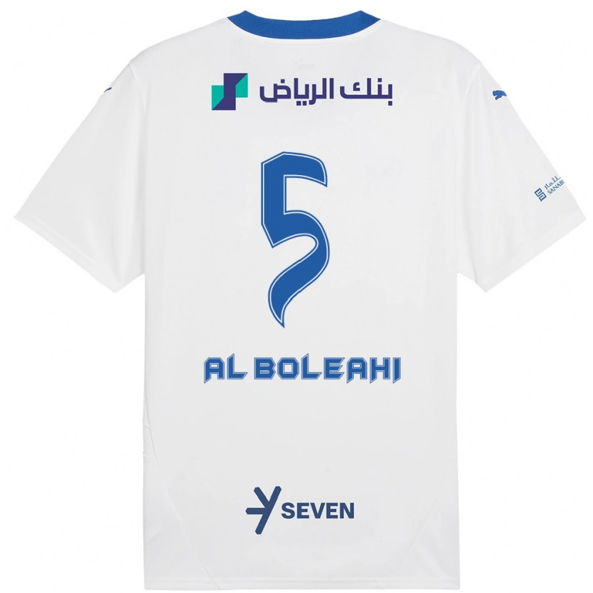 Danxen Donna Maglia Ali Al-Bulayhi #5 Bianco Blu Kit Gara Away 2024/25 Maglietta