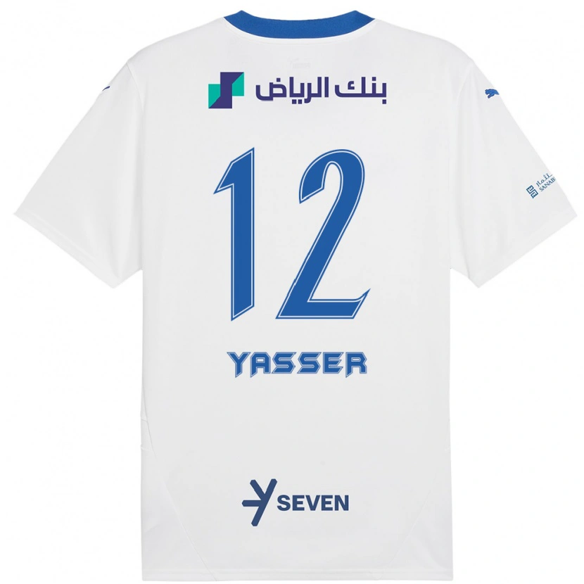 Danxen Donna Maglia Yasser Al-Shahrani #12 Bianco Blu Kit Gara Away 2024/25 Maglietta