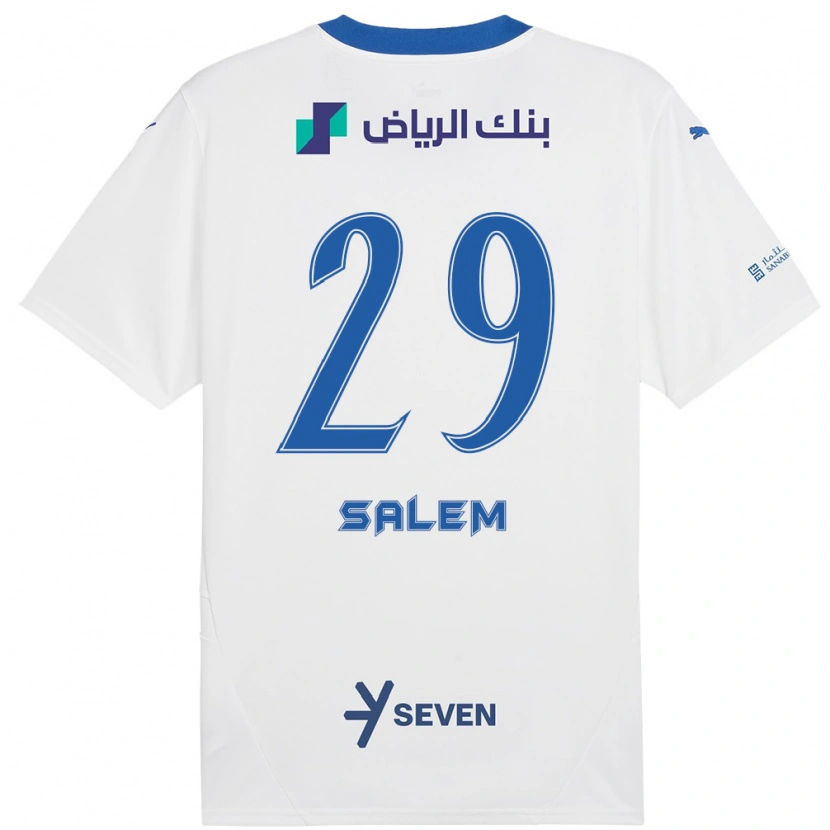 Danxen Donna Maglia Salem Al-Dawsari #29 Bianco Blu Kit Gara Away 2024/25 Maglietta