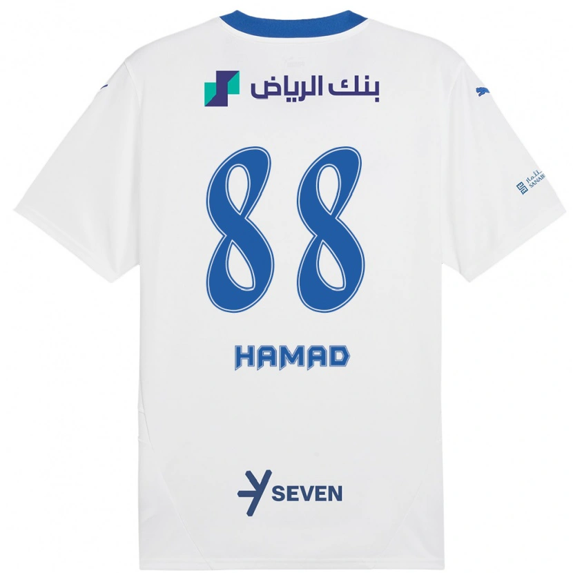 Danxen Donna Maglia Hamad Al-Yami #88 Bianco Blu Kit Gara Away 2024/25 Maglietta