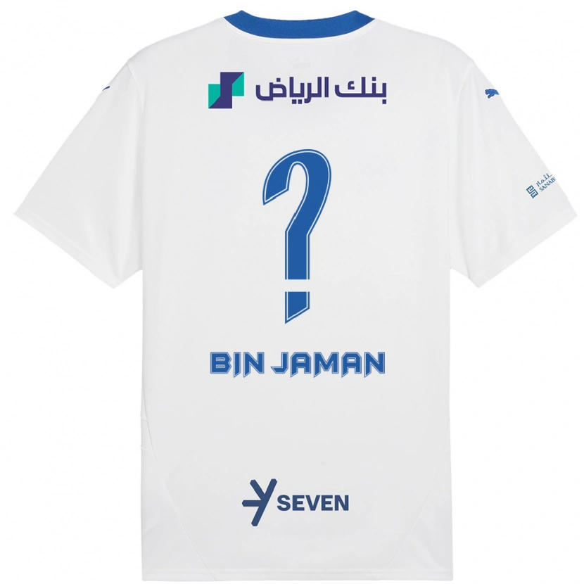Danxen Donna Maglia Rakan Bin Jaman #0 Bianco Blu Kit Gara Away 2024/25 Maglietta