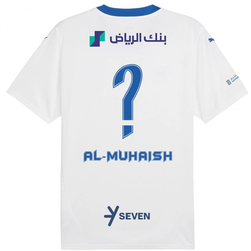 Danxen Donna Maglia Mohammed Al-Muhaish #0 Bianco Blu Kit Gara Away 2024/25 Maglietta