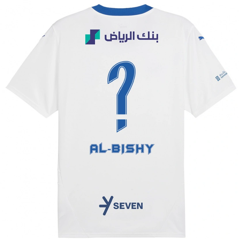 Danxen Donna Maglia Bder Abdulaziz Al-Bishy #0 Bianco Blu Kit Gara Away 2024/25 Maglietta