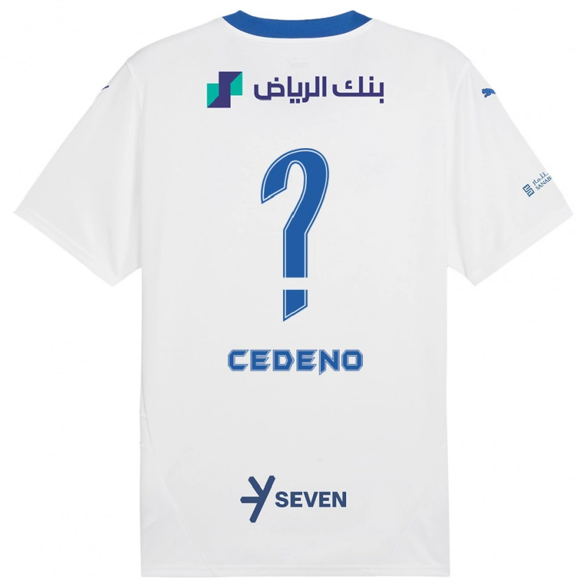Danxen Donna Maglia Lineth Cedeño #0 Bianco Blu Kit Gara Away 2024/25 Maglietta