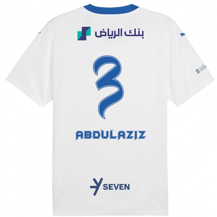 Danxen Donna Maglia Al Jawhara Abdulaziz #3 Bianco Blu Kit Gara Away 2024/25 Maglietta