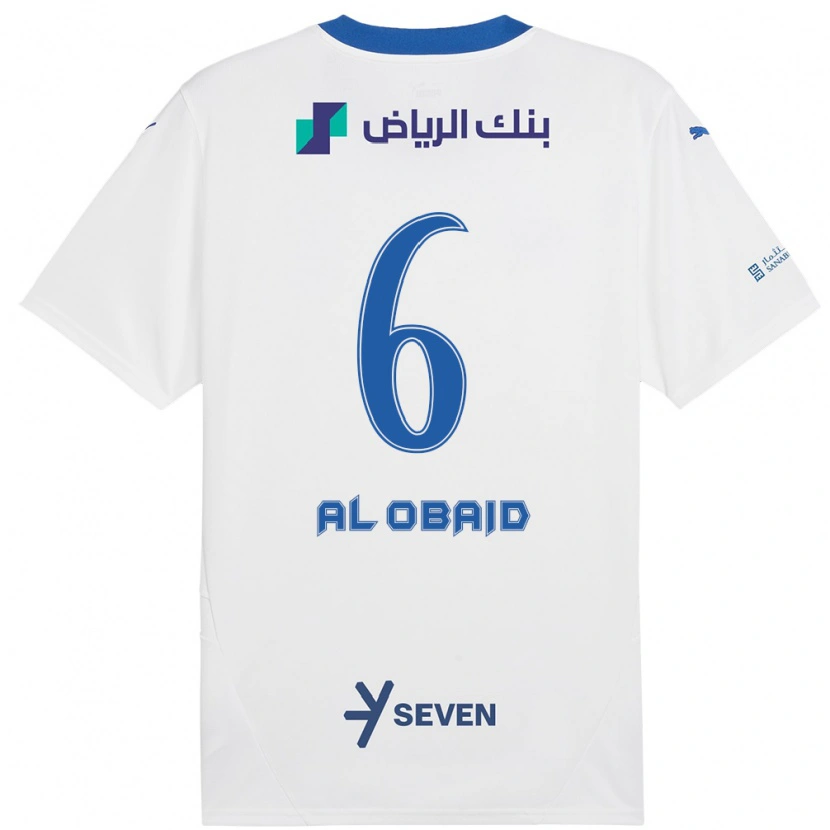 Danxen Donna Maglia Lulu Al-Obaid #6 Bianco Blu Kit Gara Away 2024/25 Maglietta
