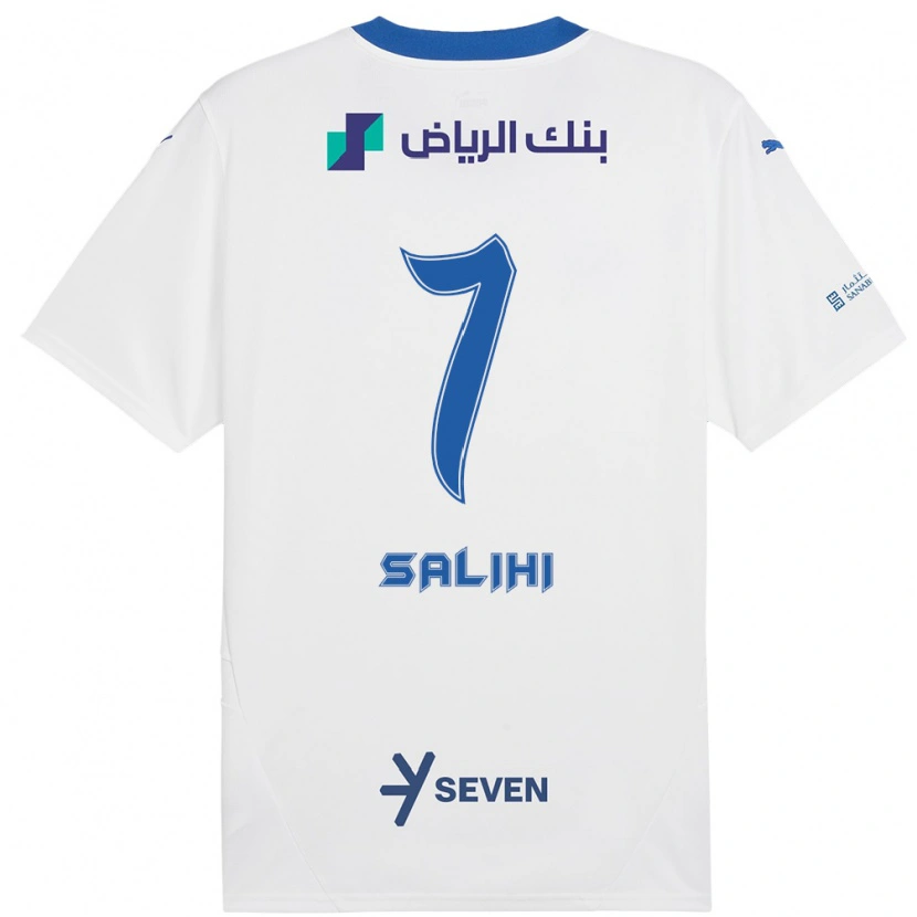 Danxen Donna Maglia Shokhan Salihi #7 Bianco Blu Kit Gara Away 2024/25 Maglietta