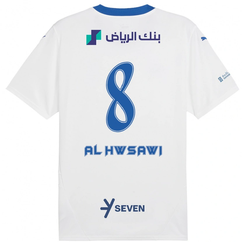 Danxen Donna Maglia Al Bandari Al-Hwsawi #8 Bianco Blu Kit Gara Away 2024/25 Maglietta