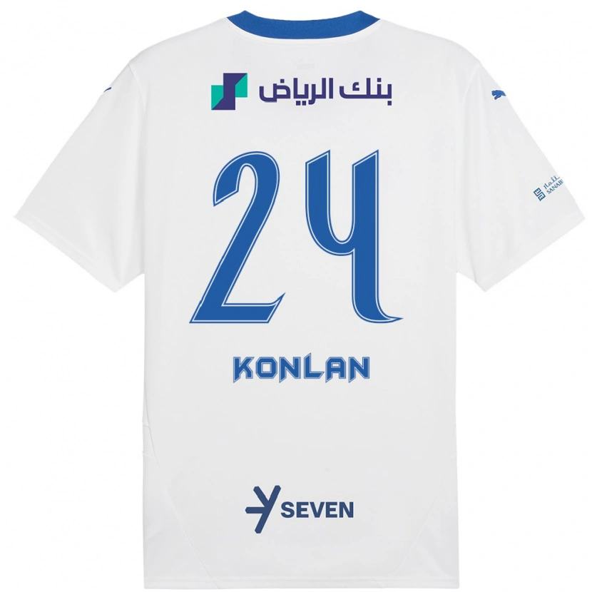Danxen Donna Maglia Cynthia Konlan #24 Bianco Blu Kit Gara Away 2024/25 Maglietta
