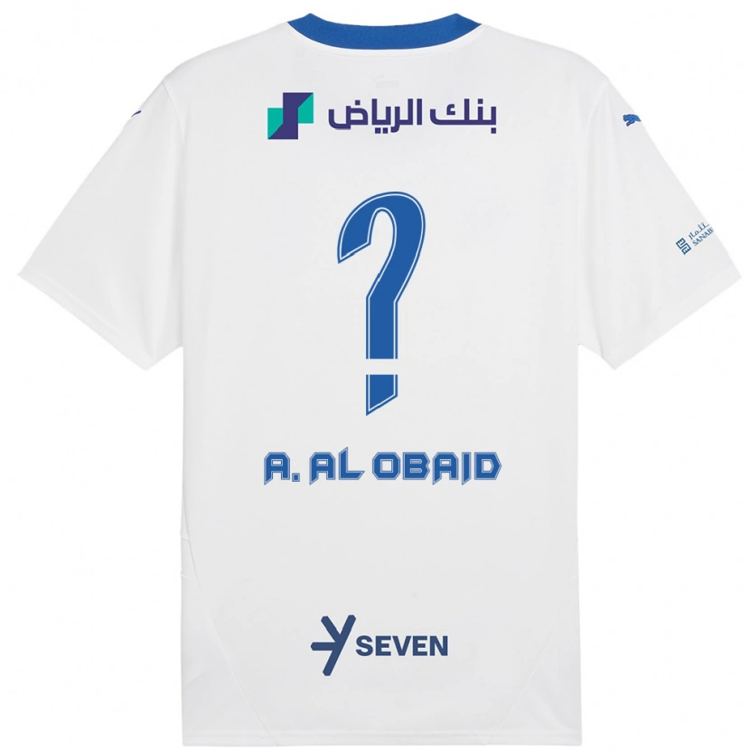 Danxen Donna Maglia Abdulrahman Al-Obaid #0 Bianco Blu Kit Gara Away 2024/25 Maglietta