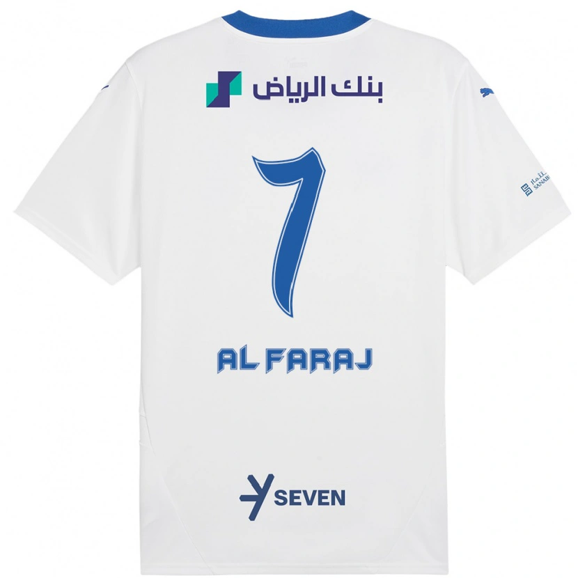 Danxen Donna Maglia Salman Al-Faraj #7 Bianco Blu Kit Gara Away 2024/25 Maglietta