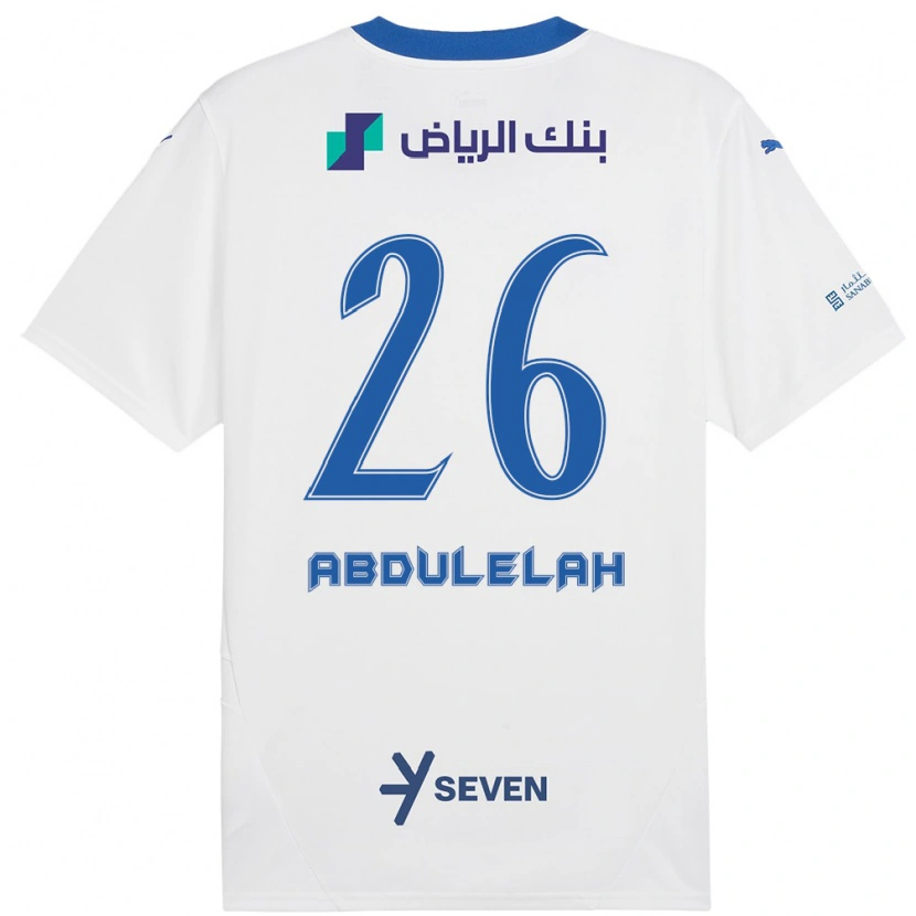 Danxen Donna Maglia Abdulelah Al-Malki #26 Bianco Blu Kit Gara Away 2024/25 Maglietta