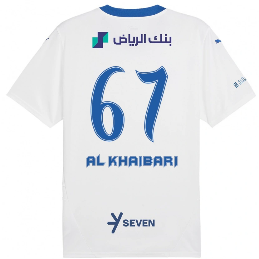 Danxen Donna Maglia Mohammed Al-Khaibari #67 Bianco Blu Kit Gara Away 2024/25 Maglietta