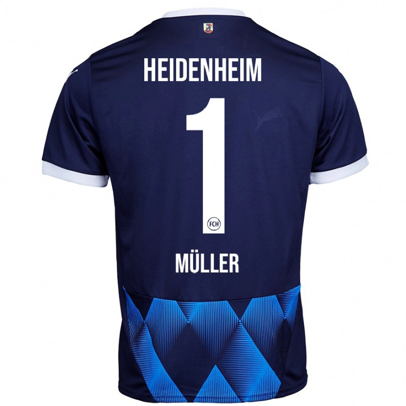 Danxen Donna Maglia Kevin Müller #1 Blu Navy Scuro Kit Gara Away 2024/25 Maglietta