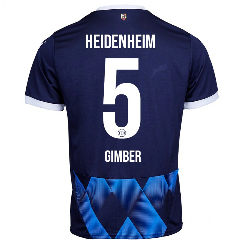 Danxen Donna Maglia Benedikt Gimber #5 Blu Navy Scuro Kit Gara Away 2024/25 Maglietta