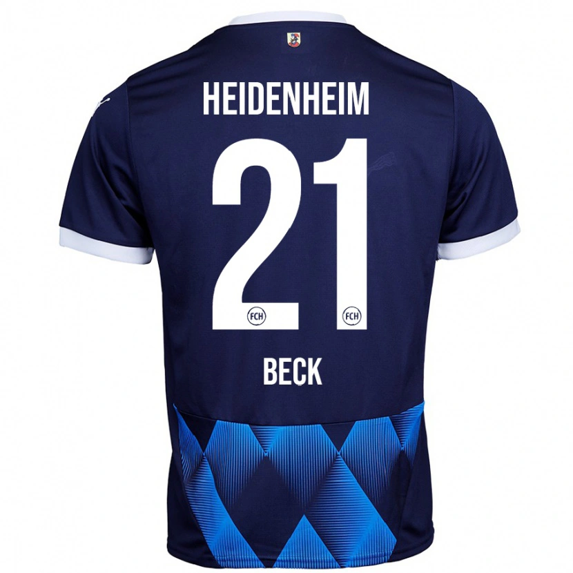 Danxen Donna Maglia Adrian Beck #21 Blu Navy Scuro Kit Gara Away 2024/25 Maglietta