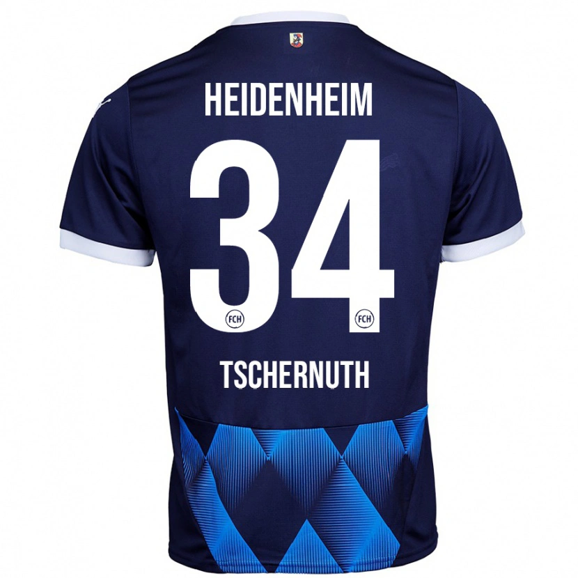 Danxen Donna Maglia Paul Tschernuth #34 Blu Navy Scuro Kit Gara Away 2024/25 Maglietta