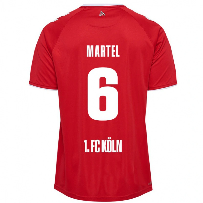 Danxen Donna Maglia Eric Martel #6 Rosso Bianco Kit Gara Away 2024/25 Maglietta