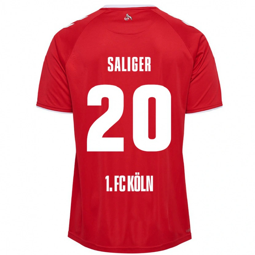 Danxen Donna Maglia Jonas Saliger #20 Rosso Bianco Kit Gara Away 2024/25 Maglietta