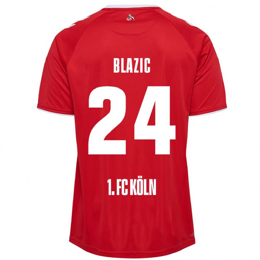 Danxen Donna Maglia Alessandro Blazic #24 Rosso Bianco Kit Gara Away 2024/25 Maglietta