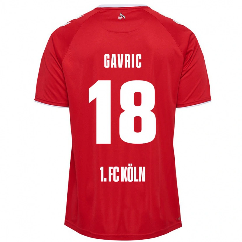 Danxen Donna Maglia Andrea Gavrić #18 Rosso Bianco Kit Gara Away 2024/25 Maglietta