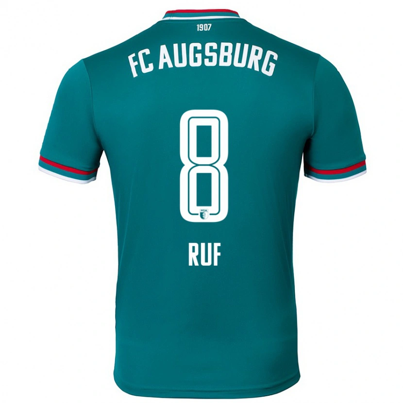 Danxen Donna Maglia Jonas Ruf #8 Verde Scuro Kit Gara Away 2024/25 Maglietta