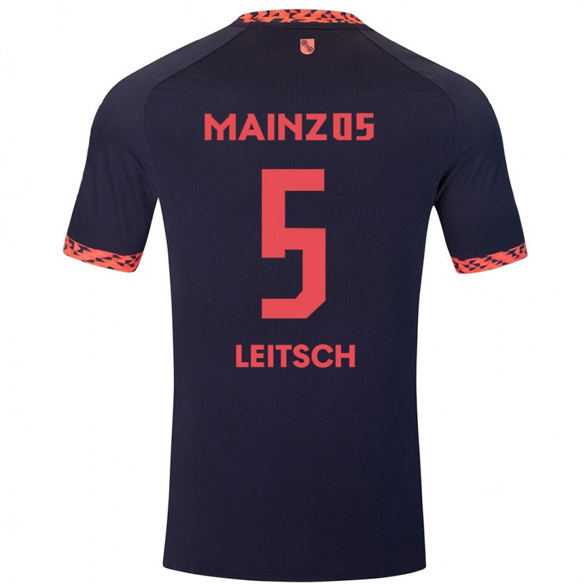 Danxen Donna Maglia Maxim Leitsch #5 Blu Corallo Rosso Kit Gara Away 2024/25 Maglietta