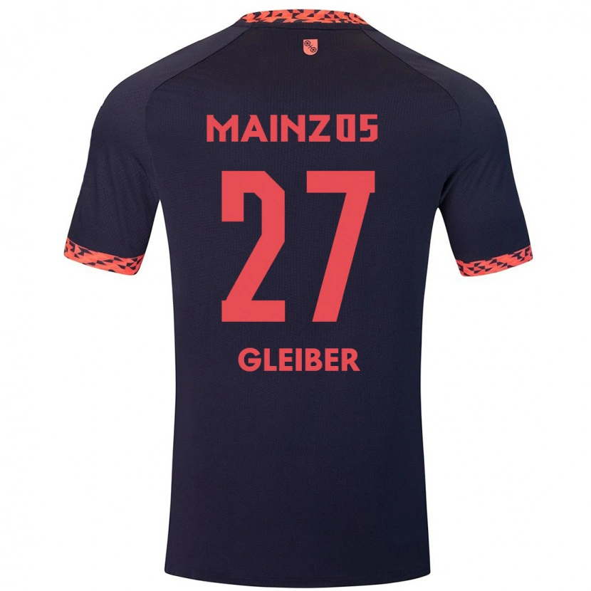 Danxen Donna Maglia Daniel Gleiber #27 Blu Corallo Rosso Kit Gara Away 2024/25 Maglietta