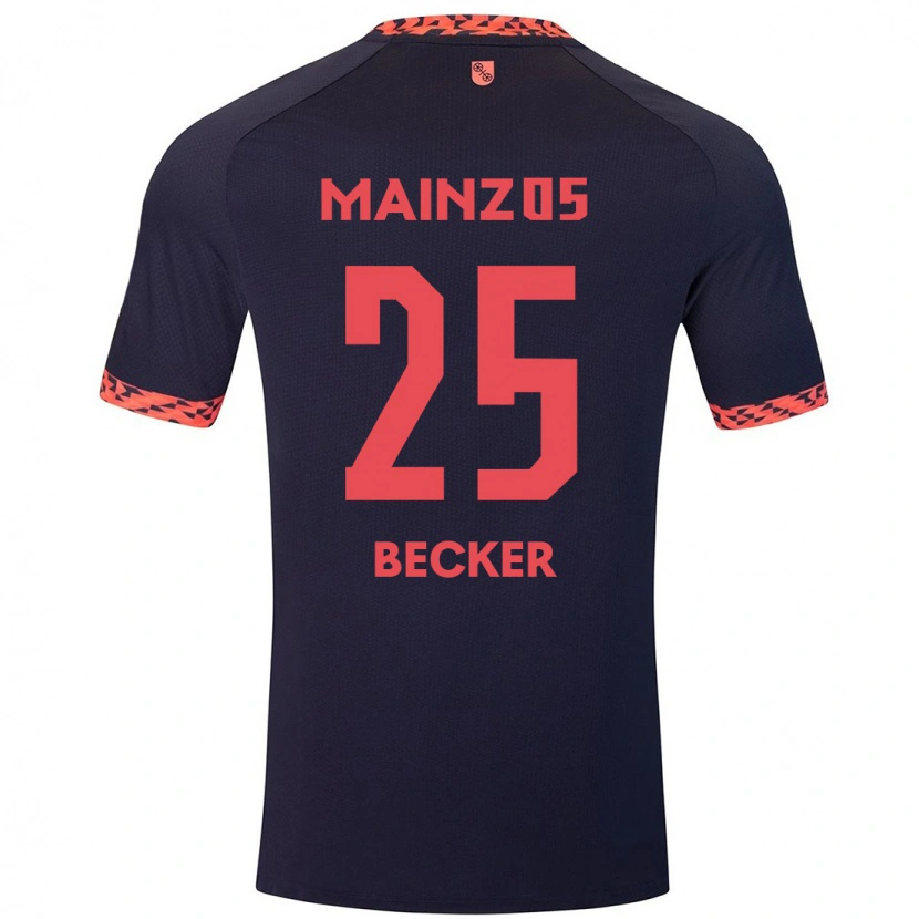 Danxen Donna Maglia Kathrin Becker #25 Blu Corallo Rosso Kit Gara Away 2024/25 Maglietta