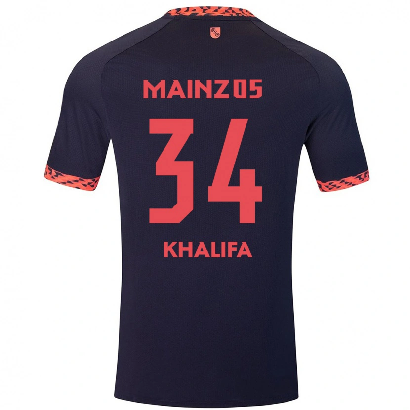 Danxen Donna Maglia Sarah Khalifa #34 Blu Corallo Rosso Kit Gara Away 2024/25 Maglietta