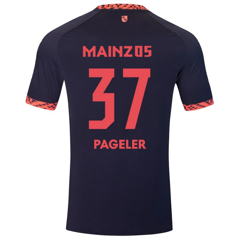 Danxen Donna Maglia Maja Pageler #37 Blu Corallo Rosso Kit Gara Away 2024/25 Maglietta