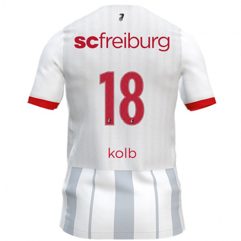 Danxen Donna Maglia Lisa Kolb #18 Bianco Grigio Kit Gara Away 2024/25 Maglietta