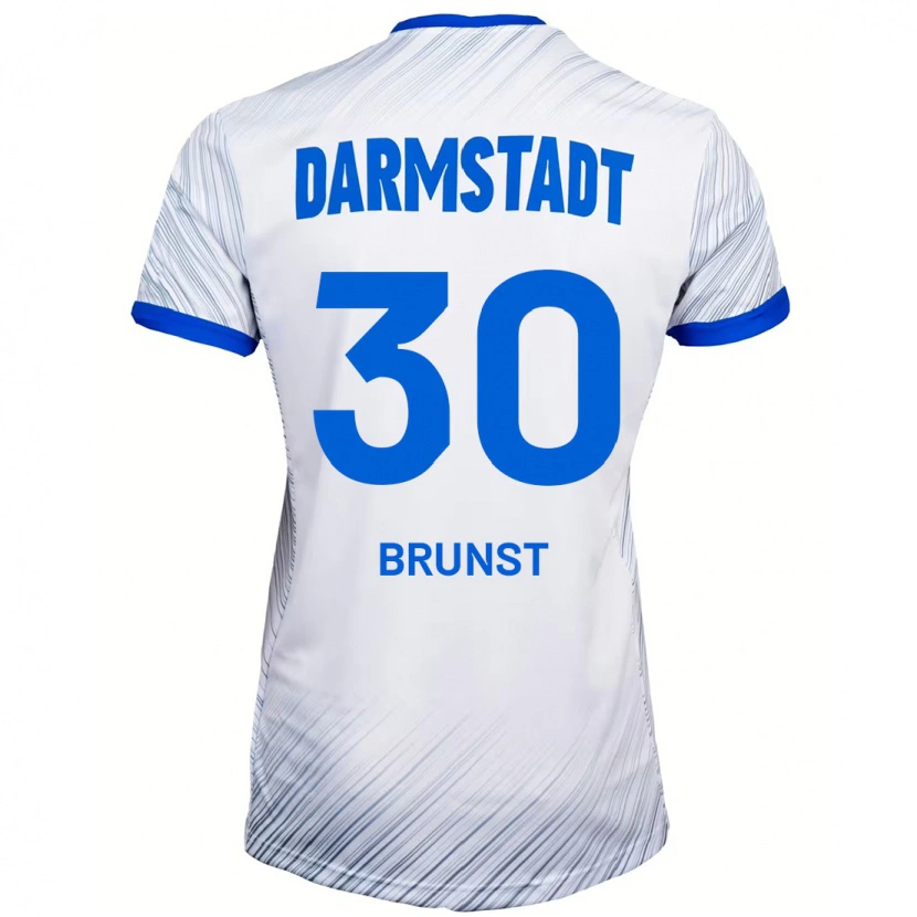 Danxen Donna Maglia Alexander Brunst #30 Bianco Blu Kit Gara Away 2024/25 Maglietta