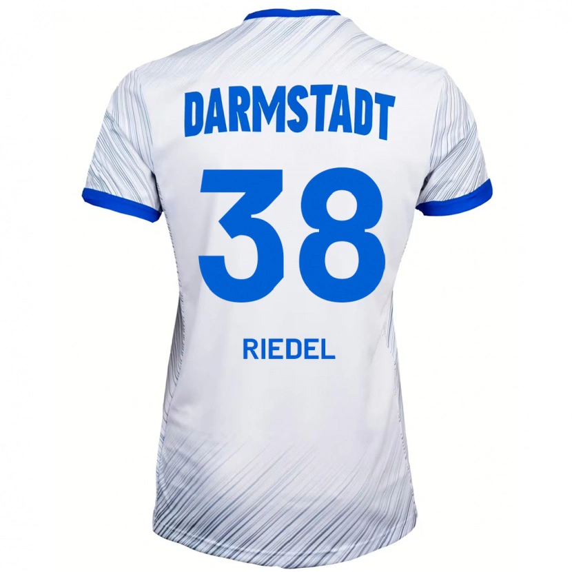 Danxen Donna Maglia Clemens Riedel #38 Bianco Blu Kit Gara Away 2024/25 Maglietta