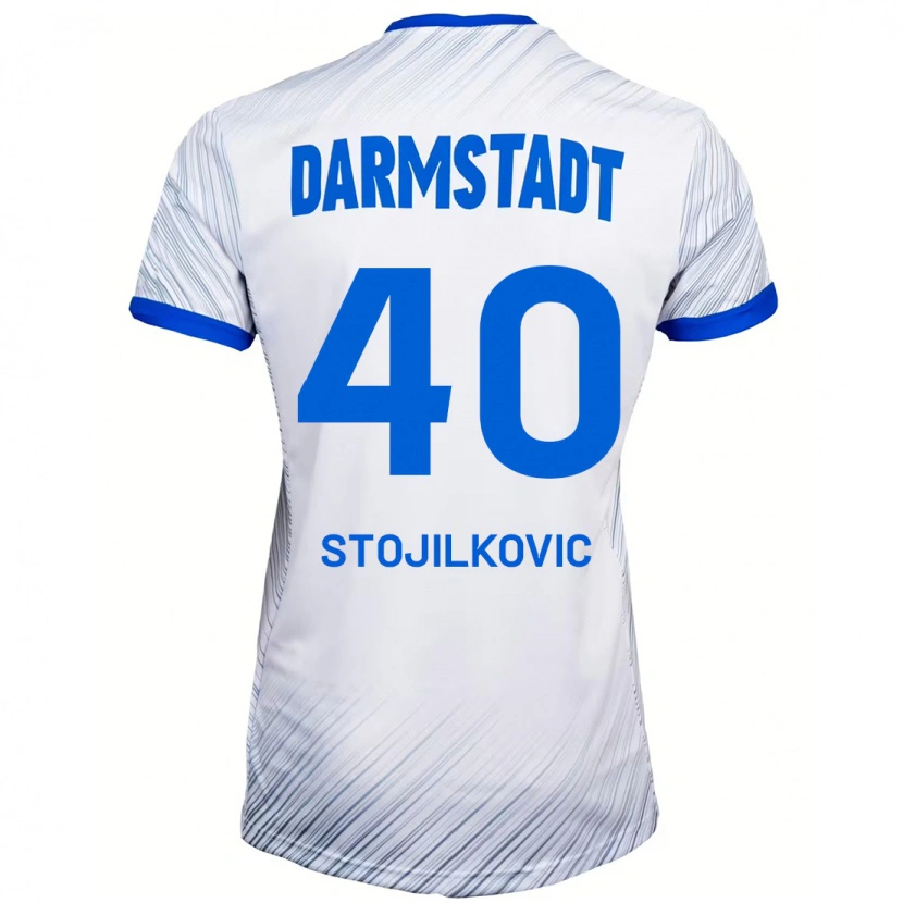 Danxen Donna Maglia Filip Stojilkovic #40 Bianco Blu Kit Gara Away 2024/25 Maglietta