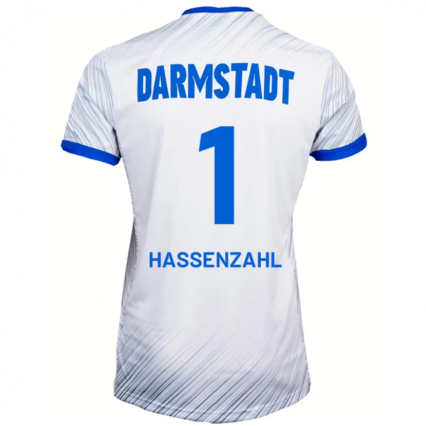 Danxen Donna Maglia Leon Hassenzahl #1 Bianco Blu Kit Gara Away 2024/25 Maglietta